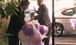 Bringing in the balloons